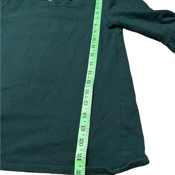 ModCloth boat neck 3/4 sleeve ruffle bow back top blouse Hinter Green Small - Picture 8 of 12